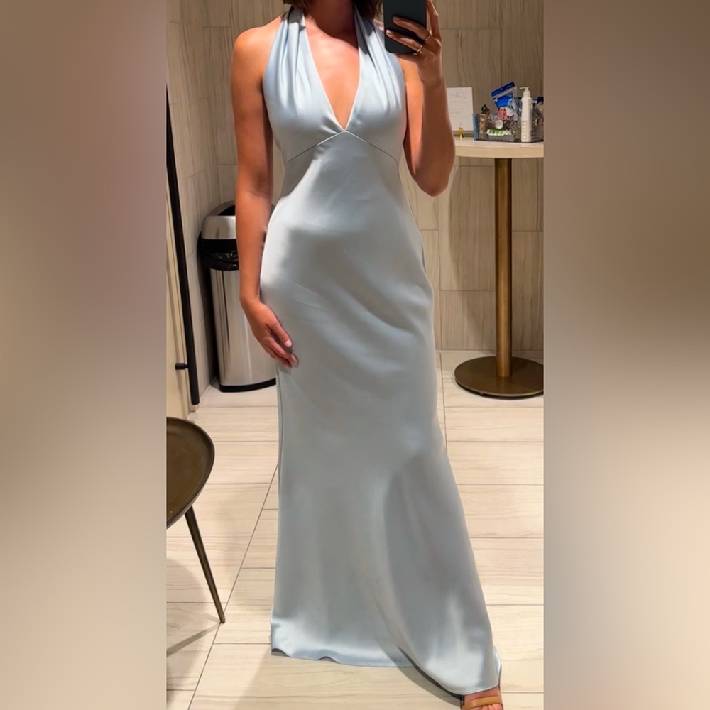 Ladies Amsale Halter Satin Dresss